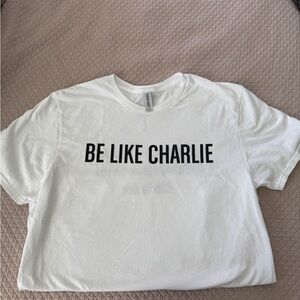 White Graphic T-Shirt with Black Text